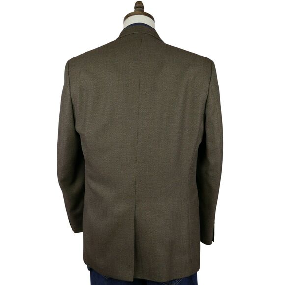 Chaps Sport Coat Blazer Mens 40R Brown Houndstooth Two Button - Picture 7 of 16